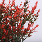 Artificial Outdoor Plants UV Resistant Artificial Greenery Lavender 12 Bundles UV Resistant Hanging Planter Flora Fence Indoor Outside Decor Wedding Table Flowers Arrangement Bouquet Filler(Orange)