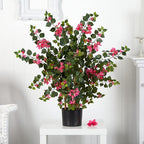 Nearly Natural 42in Artificial Bougainvillea Tree, Faux Flowering Plant With Planter, Indoor Home Office Decor, Low Maintenance, Pink and Green