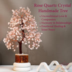ZENFULSTONE Rose Quartz Crystal Tree of Life for Love & Healing Décor for Home and Office | Handmade Bonsai for Emotional Support & Harmony as Symbol of Piece for Loved Ones