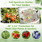 5 Pack Pop Up Insect Barrier Plant Cover, 20''H x 13''D Pop Up Fine Mesh Plant Protector with 24 Stakes 36 Labels Carry Bags, Pop Up Guard Plant Cover Tents for Vegetables Flowers, Black & White