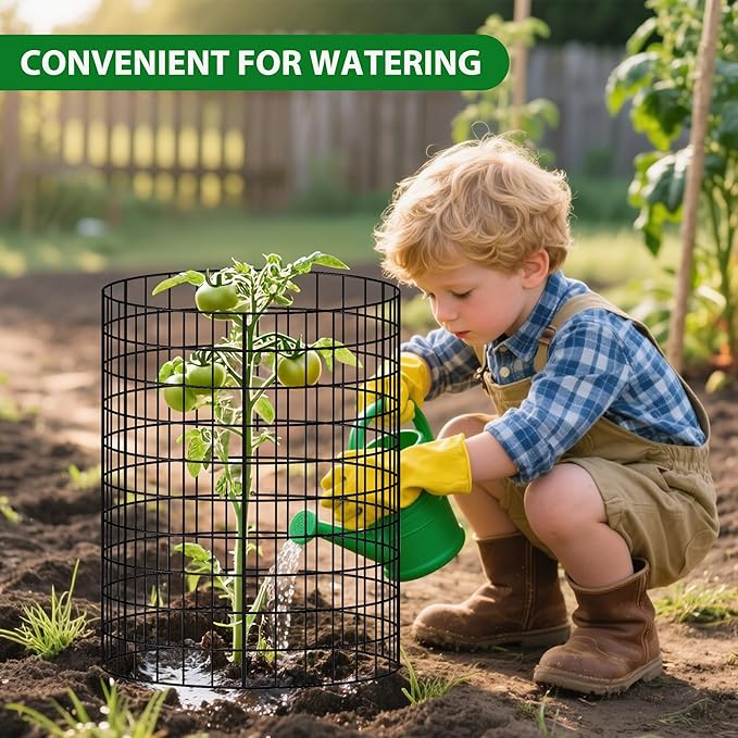 18 Pcs 11.8 in x12 in Wire Plant Protector Cages - Chicken Wire Cloche Animal Barrier, Metal Mesh Plant Cage with Stakes and Ties for Raised Bed Vegetables, Flowers, Shrubs & Plants