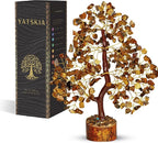 YATSKIA Tiger Eye Crystal - Tree of Life, Healing Crystals, Crystals and Gemstones, Crystal Tree for Positive Energy, Home Decor
