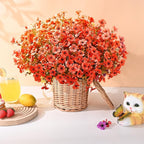 Waipfaru Artificial Fake Flowers Plants for Outdoor Decor, 36 Bundles Faux Plants Outdoor, UV Resistant Artificial Outdoor Plants, Silk Artificial Flowers for Outside Home Planter Porch Patio Decor