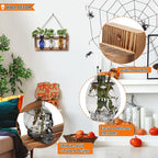 Plant Terrarium Propagation Stations Hydroponics Halloween Skull Planter Vase Skulls Decor with Wooden Stand Gift for Father