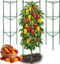 3 Pack Pepper Cages for Garden, 48" Adjustable 1–3 Tier Pepper Plant Support, Heavy Duty Steel Pepper Cage, Rust-Resistant Triangle Frame for Grow Bags, Patio & Raised Beds, Tomato Cage Alternative
