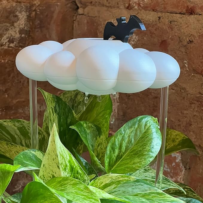The Original Dripping Rain Cloud for Plants, Plant Watering Rain Cloud, Plant Lover Gifts, Plant Lady Gifts for Women, Plant Accessories (Cloud with Bat)