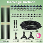 230FT Drip Irrigation System for Garden: 40 Nozzles 1/4" PE Tubing Automatic Watering Kit Adjustable Misting Sprinkler Mister Hose for Water Plants Tape Raised Beds Lawn Outdoor Yard Greenhouse