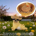 Glintoper Solar Garden Statue Dog Figurine, 8.7" Outdoor Resin Puppy Whimsical Lawn Porch Yard Art, Birthday Mothers Day Ideal Gifts, Lighted Shar Pei Ornaments for Patio Pathway Yard Decoration ﻿