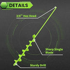 SYITCUN Auger Drill Bit for Planting - 2" X 32" Heavy-Duty Garden Auger Spiral Drill Bit - Bulb Planter Tool - 3/8" Hex Drive Drill