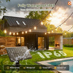 addlon 52(48+4) FT Solar String Lights Waterproof,Patio Lights Solar Powered with Remote & USB Port 16+1 LED Shatterproof Bulbs 3 Light Modes, Dimmable Solar Light for Camping Backyard Garden