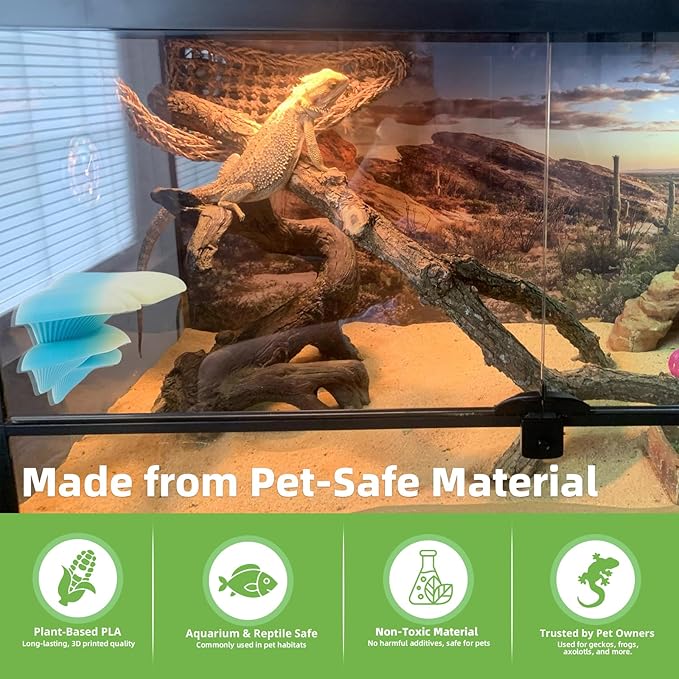 Westant Mushroom Decor for Reptile Tank, Fish Tank, Pet-Safe Bearded Dragon Tank Accessories, Realistic Terrarium Plants for Leopard Geckos, Crested Geckos, Tree Frogs, Snakes (Ember, Trio Cap)
