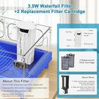 Turtle Tank Kit with Light & Filter, 10 Gallon Aquarium, Easy to Install & Clean, Basking, Feeding & Swimming Areas for Small Turtles