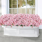 24 Bundles Artificial Flowers for Outdoors, Realistic Fake Silk Flowers for Outside Decoration, No Fade Faux Plants Outdoor Planter Window Box Porch Patio Decor(Pink)