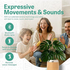 PLANTPETZ Extra Large Robotic Planter – Smart Planter Fits 6 Inch Pots | Bluetooth Speaker | Interactive Smart Plant Pot Turns A Real Plant Into a Touch/Motion Responsive Companion - Sequoia Woodgrain