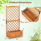 Giantex Raised Garden Bed with Trellis Set of 2, 60" Wooden Planter Container w/Drainage Holes, High Trellis for Plant Flower Climbing Pot Hanging, Indoor Outdoor Planter Box for Yard Garden Balcony