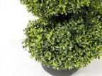 35 Inch Artificial Boxwood Topiary Tree Spiral Plants Fake Faux Plant Decor in Plastic Pot Green Indoor or Outdoor, Set of 2