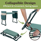 Garden Kneeler and Seat - 2-in-1 Foldable Garden Kneeling Pad and Stool with Removable Pockets for Gardening Tools - Gardening Gifts for Women, Mom, Dad, Seniors or Grandparents by Pure Garden (Green)