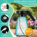 Electric Spray Bottle Plant Mister for Indoor Outdoor Plants, 0.5 Gallon Automatic Watering Can Rechargeable Battery Powered Sprayer with Adjustable Spout for Gardening, Cleaning(Green Style)