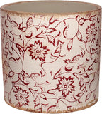 Decorative Planter Cachepot for Indoor Plants & Artificial Flowers, Terracotta Pots Vintage Rustic Ceramic Flower Pots, French Country Style for Bookshelf & Tabletop Home Decor, Gift (Burgundy)
