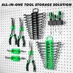 20-Piece Magnetic Tool Organizer Set, 1/4", 3/8", 1/2" SAE & Metric Socket Organizers, 2 Large Wrench Holders, 24-Slot Wrench Rails, Plier and Screwdriver Wall Mount Storage