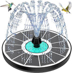 Solar Fountain Cyan Flower, Upgrade 3.5W Solar Bird Bath Fountains, Solar Powered Water Fountain with 7 Nozzles, 4 Fixed Pipes for Hummingbirds, Bird Bath, Garden, Pool, and Pond