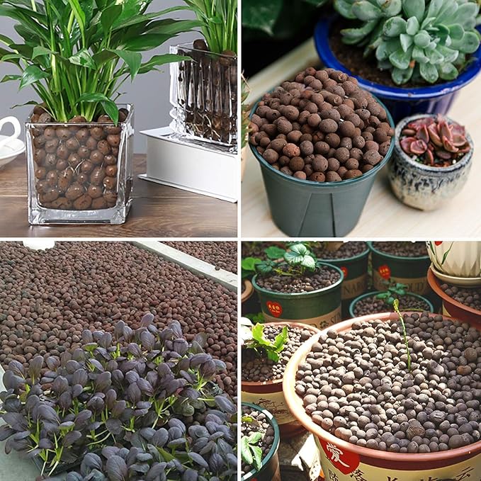 4LBS Leca Expanded Clay Pebbles Hydroponics Supplies for Indoor Garden Plants (4LBS)
