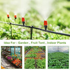 Drip Irrigation Kit 131FT 158PCS with 1/4" Black Distribution Tubing, Automatic Watering System for Garden, Greenhouse, Patio, Flower Bed, Lawn