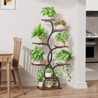 Plant Stand Indoor with Grow Light - 8 Tiered Plant Shelf Indoor, Corner Plant Stand, 49" Tall Plant Shelf with Lights for Indoor Growing, Lighted Flower Holder for Living Room, Balcony, Black