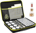 ProCase 65 Slots Seed Storage Organizer Sorter Box, Sturdy Seed Bank Saving Kit Container for Garden Vegetable Plant Flower, Seed Keeper Set with Label Stickers Funnel 3 Size of Bottles 1 oz 3 oz 5 oz