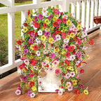 Artificial Flowers for Outdoors Spring Decor, 6 Bundles UV Resistant Realistic Fuax Silk Hanging Flowers, Fake Plants for Planter Indoor Outside Garden Porch Patio Balcony Yard(Mix