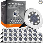 INCX 4.6 inch Solar Lights Outdoor Waterproof, 24 Pack Solar Light for Outside, Garden Lights Landscape Lighting for Patio Pathway Lawn Yard Deck Driveway Walkway, Cold White