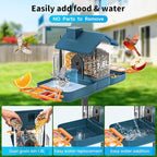 Smart Solar Bird Feeder with Camera & Outdoor Bird Bath | 2K HD Dual-Lens, AI Bird Identification, Instant Mobile Alerts, IP66 Weatherproof, Ideal for Outdoor Bird Watching