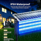 Large Solar Bug Zapper Outdoor Rechargeable Mosquito Zapper 4000 sq.ft for Backyard, Cordless USB Charging Fly Insect Trap, Waterproof Dusk-to-Dawn Auto On/Off for Patio Garden Camping RV