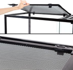 REPTIZOO 88 Gallon Large Reptile Terrarium 48" x 18" x 24" Knock-Down Glass Reptile Tank with Double Hinge Door & Screen Ventilation, Supporting Used as 2 Separate Habitats Easy Assembly