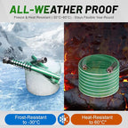 Heavy Duty Garden Hose 75 ft – Outdoor Hybird Water Hose with Solid Fitting - Flexible, Kinkless, Lightweight Garden Hose for Lawn Watering, Car Washing - Burst 500 Psi (Green, 75 FT)