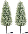 PATIO CHOICE 3ft Artificial Topiary Trees with Ground Spike Set of 2 Outdoor Faux Plants Realistic Faux Bushes and Shrubs Decorations for Outdoor Front Porch Garden