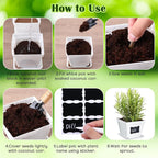 Ripeng 10 Set Indoor Herb Garden Starter Kit, Herb Growing Kit with Pots, Nutritional Soil, Plant Markers, Kitchen Window Planter, Gardening Gift for Women Men Indoor Outdoor