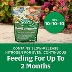 Scotts All Purpose Flower and Vegetable Continuous Release Plant Food, For Outdoor In-Ground Plants, 3 lb.