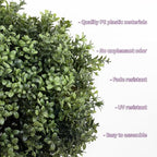 Artificial Boxwood Topiary Ball Tree Set of 2, 25.2" UV Resistant Artificial Outdoor Shrubs with Ground Spike, Decorative Evergreen Fake Topiary Bushes Plant for Front Porch Garden Decor