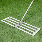 Lawn Leveling Rake 30"x10", Heavy-Duty Stainless Steel Yard Leveling Rake, Professional Soil Leveling Tool for Pastures, Golf Lawns, Gardens, Yards (Silver)