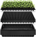 Vesici 20 Pack Seed Starter Trays, 200 Cell Seedling Trays with 1020 Flat Tray, Deep Plug Nursery Plant Pots for Germination, Water Collection, Indoor Outdoor Seed Starting & Transplanting