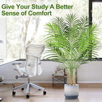 Artificial Palm Tree 4ft Tall Fake Indoor Decor with 13 Trunks and Real Bark Design Faux Tropical Areca Silk Floor Plant in Pot for Home Office Living Room Bedroom 1pcs