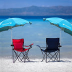 AMMSUN XL Chair Umbrella with Universal Clamp Adjustable 47 inches and 360-degree Swivel UPF 50+, Portable Clamp on Camping or Beach Chair, Stroller, Wheelchair, Golf cart, Bright Blue, 2 PACK