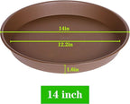 4 Pack of 14 inch Plant Saucer, Heavy Duty Round Plant Trays for Pots, Bird Bath Bowls, Plastic Plant Water Tray, Flower Plant Saucers for Indoors (14", Chocolate)
