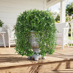 Faux Outdoor Plants Fake Hanging Plants for Outdoors Outside Decorations, 2 Pcs Green Faux Eucalyptus Vines Realistic UV Resistant Artificial Greenery for Planters Porch Garden Yard Front Door Patio