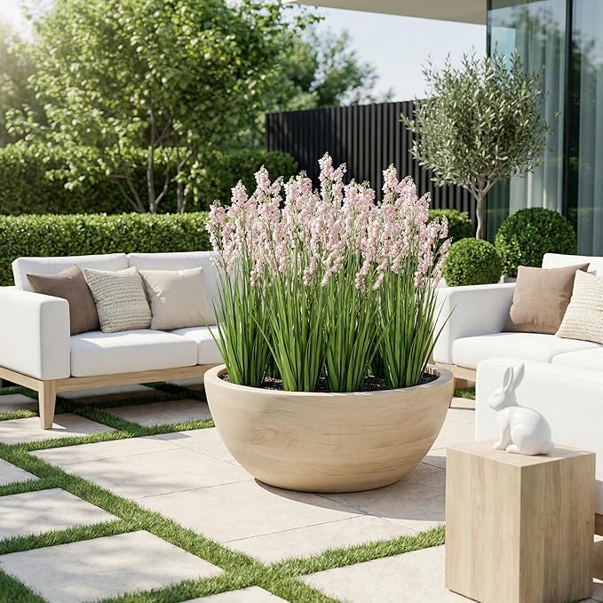 Fake Plants Home Decor Fake Flowers Artificial Plants Outdoor Tall Grass Plant Artificial Pampas Grass Decor Artificial Plants Indoor Fake Grass Living Room Decor Artificial Grass 36" 2PCS（Pink）