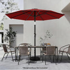 AreShark 9 FT Patio Umbrella for Outdoor, Outdoor Table Umbrella with Push Button Tilt and Crank, Outdoor Patio Umbrellas with 8 Sturdy Ribs for Market, Garden, Pool (Burgundy)