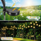 Solar Garden Lights Outdoor Waterproof, 2 Pack 16 LED Swaying Firefly Lights Outdoor Decor Light for Pathway Party Christmas Decoration, Unique Gifts for Women, Warm White