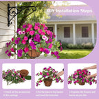 INXUGAO 3 Bundles Artificial Fake Flowers for Outdoors with Hanging Baskets Faux Hanging Flowers Plants for Outdoor Planters UV Resistant Silk Flowers for Outside Spring Home Front Porch Garden Décor