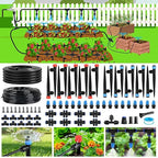 240FT Drip Irrigation System Kit Quick-Connect, Automatic Garden Watering System for Raised Garden Beds, Greenhouse, Yard, Lawn, Plant with 1/2 inch Hose 1/4 inch Distribution Tubing and Accessories